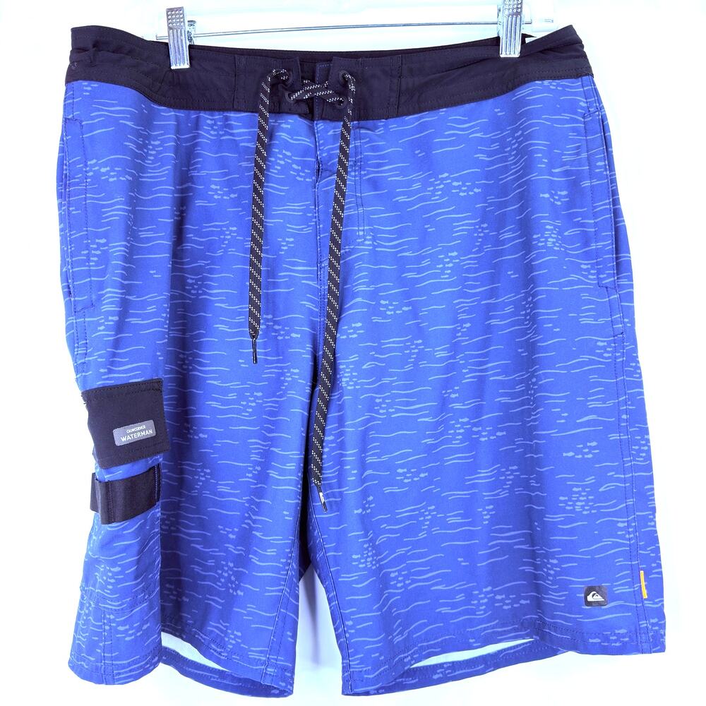 Quiksilver Men's  Waterman Collection Blue Swim Board Shorts Size 34